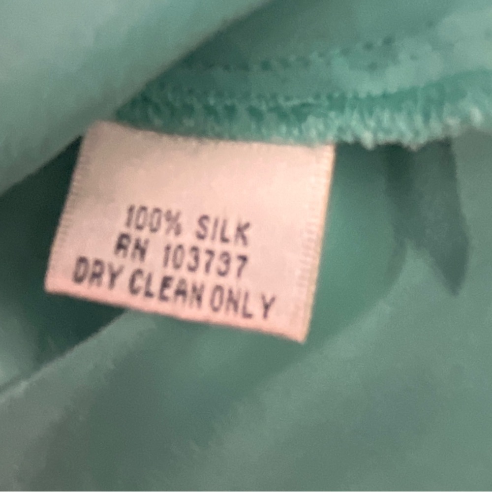 Ali Ro Green Flutter Sleeve Ruffled Light Teal Dress Size 6 - Picture 8 of 8